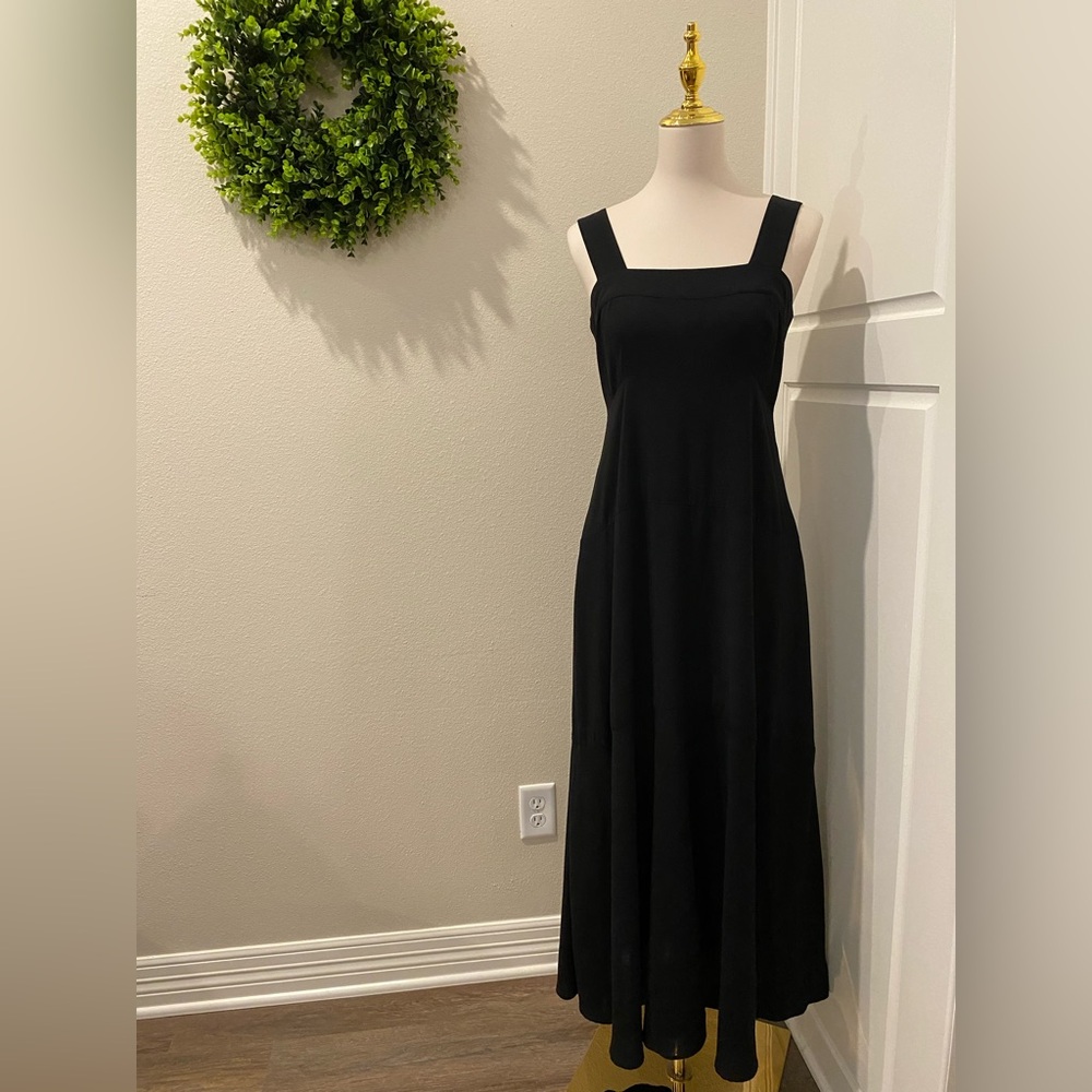 Black Square-Neck Maxi Dress